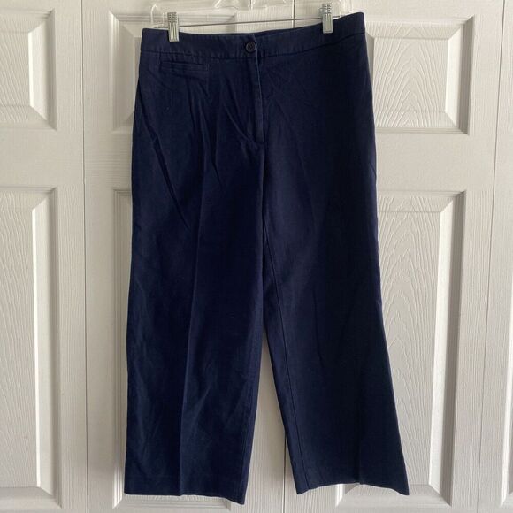 Talbots Women's‎ Navy Linen Blend Straight Leg Pants Size 6 Career Casual - Picture 1 of 6